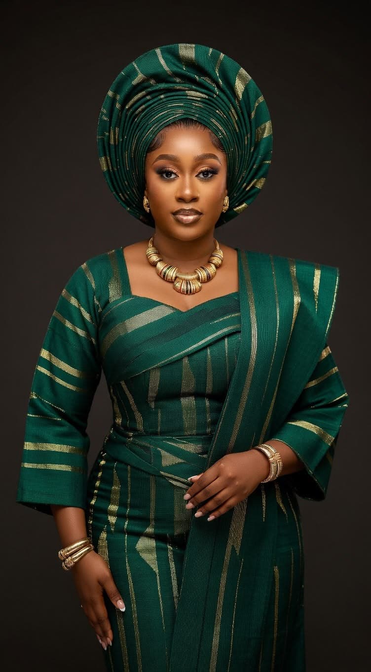 Yetunde Aso-Oke Bridal Cape view 2